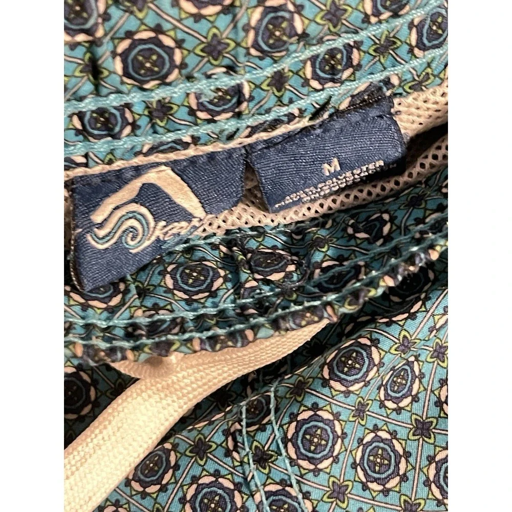 Men's Swim Trunks Size‎ Medium Blue Pattern Beach Pool Quick Dry Shorts